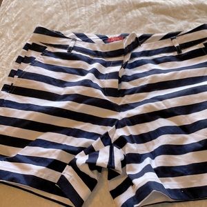 Navy blue and white khaki shorts